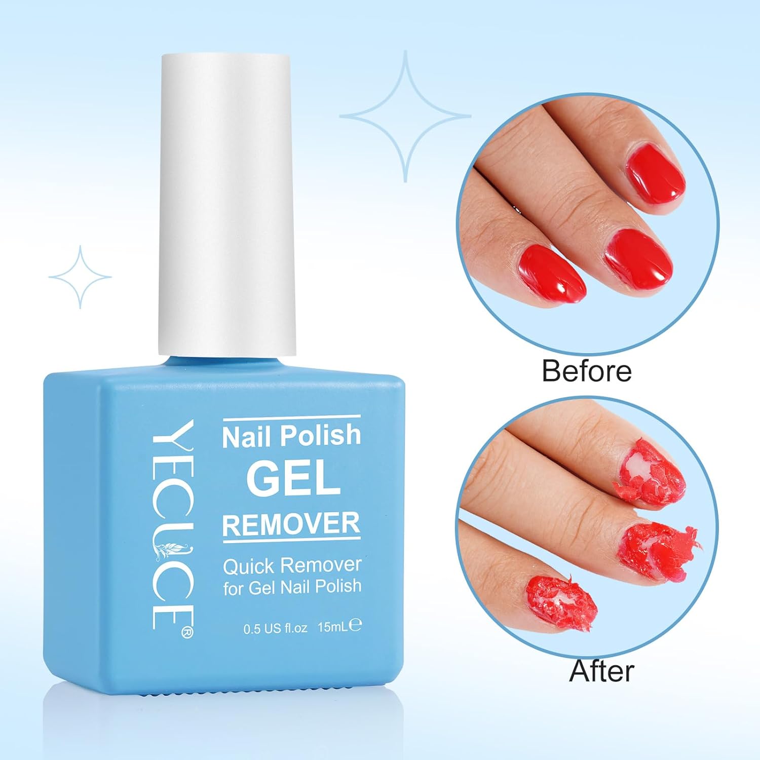 Gel Nail Polish Remover, (2pcs) Gel Polish Remover for Nails, No Need for Foil, Quick & Easy Polish Remover In 3-5 Minutes, No Need Soaking Or Wrapping-15ml-Velvo Beauty