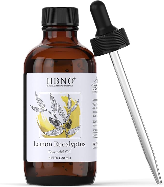 HBNO Lemon Eucalyptus Essential Oil - 4 oz (120ml) - Natural - Perfect for Cleaning, Aromatherapy, DIY, Soap & Diffuser-Velvo Beauty