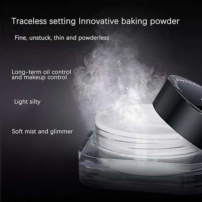 BLUE LOVE Setting Powder Makeup for Oily Skin, Oil Control Smooth Face Makeup Powder Foundation, Waterproof Setting Powder Compact, Oil Control Face Pressed Loose Powder(Transparent)-Velvo Beauty