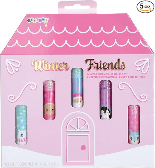 iscream Winter Friends 5-piece Scented Holiday Lip Balm Set-Velvo Beauty