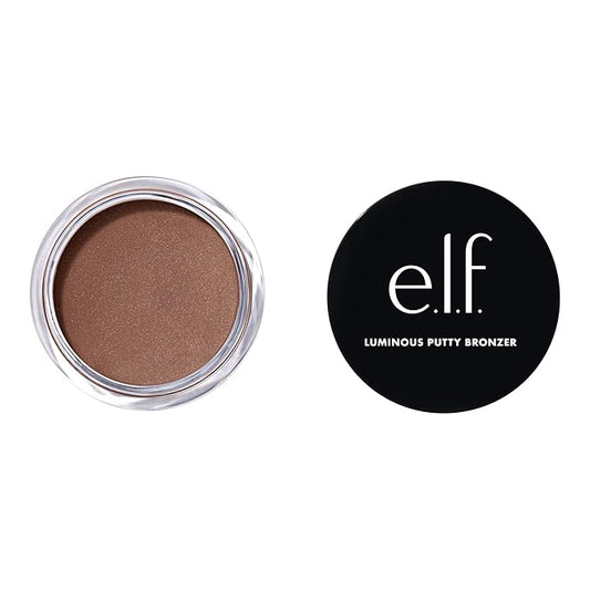 e.l.f. Luminous Putty Bronzer, Lightweight Putty-to-Powder Bronzer For A Radiant, Glowing Finish, Highly Pigmented, Vegan & Cruelty-Free, Get Glowing-Velvo Beauty