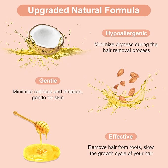 2.5lb Hard Wax Beads For Hair Removal, Yovanpur Waxing Beans for Sensitive Skin, Face, Eyebrows, Bikini, Brazilian, Legs and Full Body Bulk-Velvo Beauty