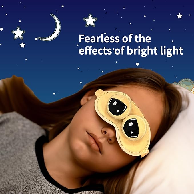Cooling Eye Mask for Sleeping, Cute Alien Plush Sleep Eye Mask with Adjustable Strap and Built-in ice Pack for Kids & Adults, Cold Under Eye Mask for Travel, Meditation, Relaxation, and Sleep-Velvo Beauty