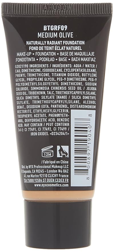 NYX PROFESSIONAL MAKEUP Born To Glow Naturally Radiant Foundation, Medium Coverage - Medium Olive-Velvo Beauty