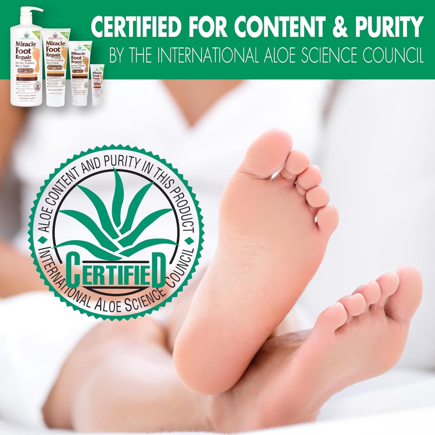 Miracle Foot Repair Cream, (1 oz / 3 Pack) Repairs Dry Cracked Heels and Feet, 60% Pure UltraAloe Moisturizes, Softens, and Repairs-Velvo Beauty