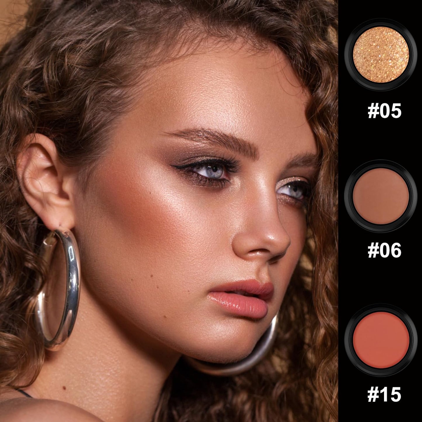 3 Pcs Cream Contour Stick Makeup Kit, Shades with Highlighter, Blush and Bronzer Contour Stick for Sculpt the Cheeks, Waterproof, Matte & Dewy Finish (Medium-Deep,#05+#06+#15)-Velvo Beauty