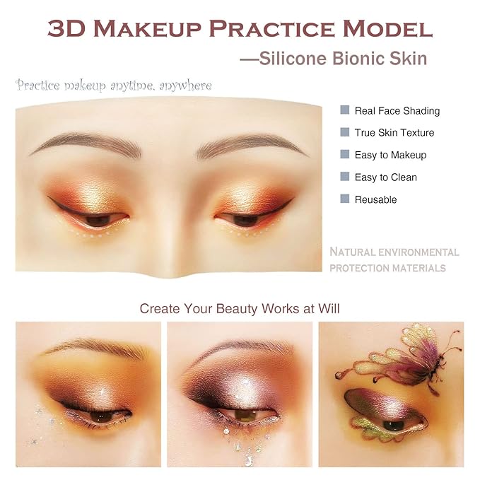 Makeup Practice Face, Bueuo 3 Pcs Makeup Practice Board Makeup Mannequin Face 3D Realistic Pad for Makeup Artist Makeup Beginner Self-taught or Professional Enthusiasts-Velvo Beauty