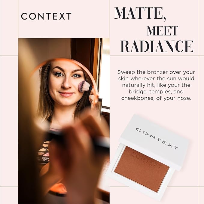 Context Skin Matte Bronzer Powder | Vegan & Cruelty-Free Powder Bronzer for Face | Sun-Kissed Makeup Finish | Long-Lasting, Buildable Coverage Skin Tones | We Own the Night-Velvo Beauty