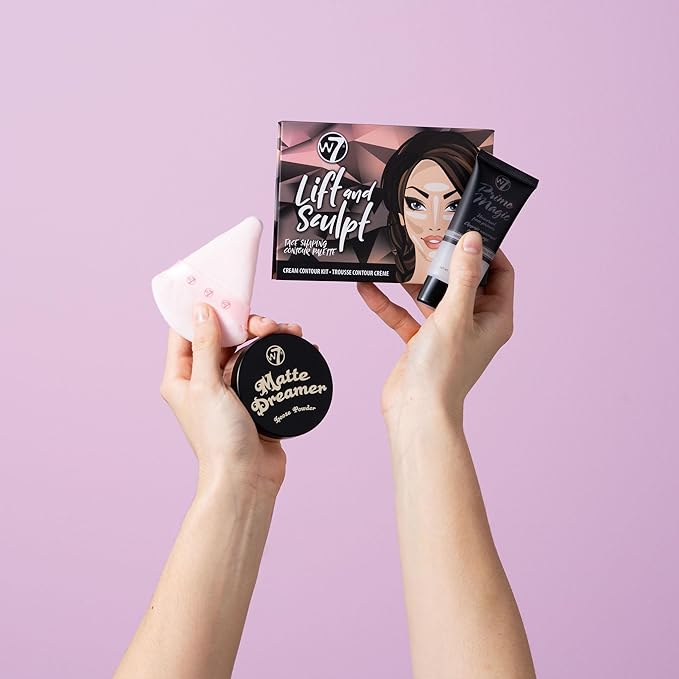 W7 Prime Magic Set - 4 Piece Set - Prime, Contour & Face Powder Makeup Bundle-Velvo Beauty