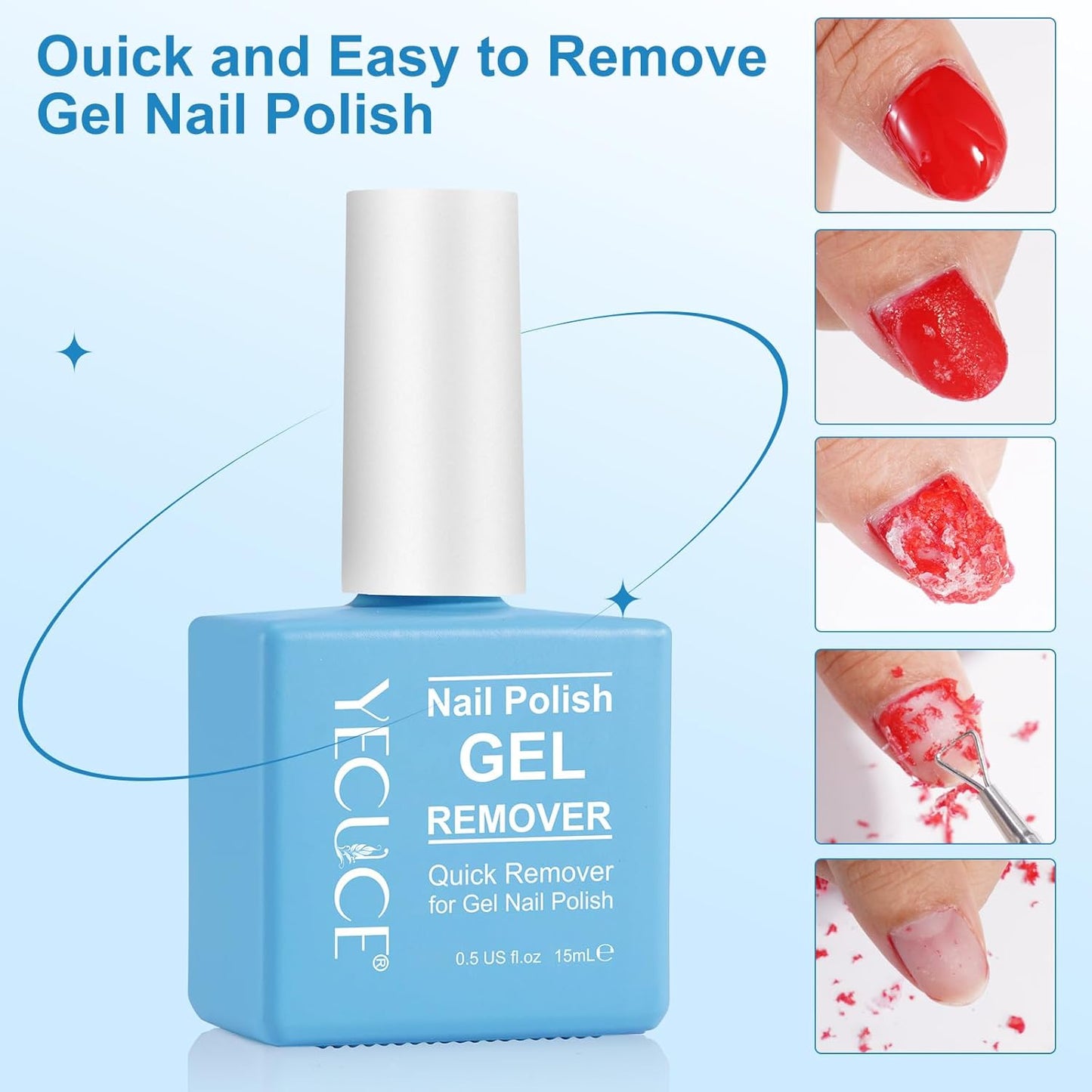 Gel Nail Polish Remover, (2pcs) Gel Polish Remover for Nails, No Need for Foil, Quick & Easy Polish Remover In 3-5 Minutes, No Need Soaking Or Wrapping-15ml-Velvo Beauty