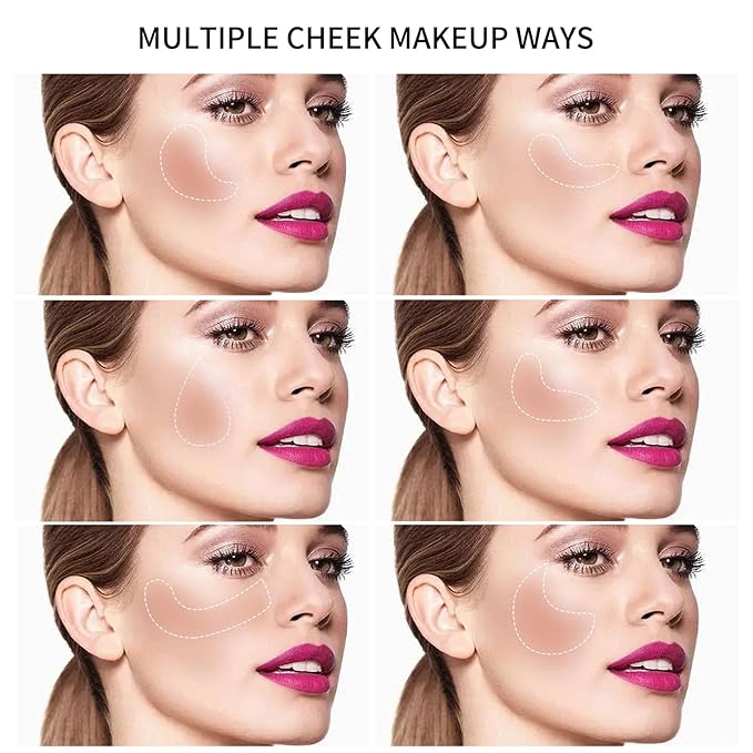 Boobeen Powder Blush Matte Blush, Highly Pigmented Beauty Cream Blush Palette for Create A Natural Cheek Flushed Look, Rich Colors (C-07)-Velvo Beauty