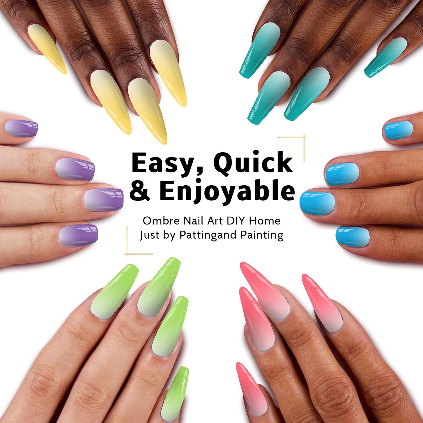 Sponge Pat Paint Nail Gel & Tools Kit, 9 Colors Ombre Nails Gradient Gel Nail Blush Blooming Aura Nails Drawing Stripper Floral Painting Nail Art, No Wipe, UV/LED Curing (9 Colors Set i)-Velvo Beauty