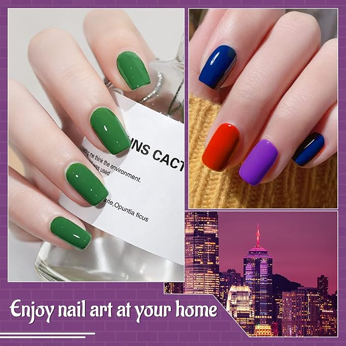 JODSONE Gel Nail Polish Kit 60 PCS with U V Light Soak off Base Top Coat 55 Shine Colors Gel Nail Kit Bright and Dark Brown Wine Red Series Manicure Set for Women and Girls-Velvo Beauty