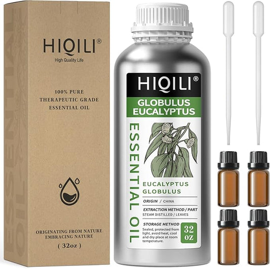 HIQILI Eucalyptus Essential Oil for Spray, Diffuser & Skin, 100% Pure Undiluted - 32 Fl Oz-Velvo Beauty