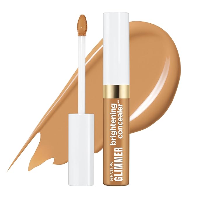 Revlon Glimmer Brightening Concealer, Liquid Under Eye Makeup, Made with Caffeine, Vitamin C, & Stevioside, 155, 0.3 fl oz-Velvo Beauty