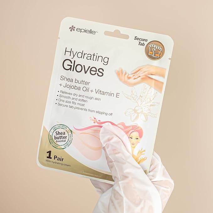 Epielle Hydrating Hand Masks 6 Pairs, Deep Moisturizing Gloves for Dry, Cracked Hands, Relieve and Soften with Shea Butter & Jojoba Oil, Korean Skin Care, Spa Set, Self Care Gifts for Women-Velvo Beauty