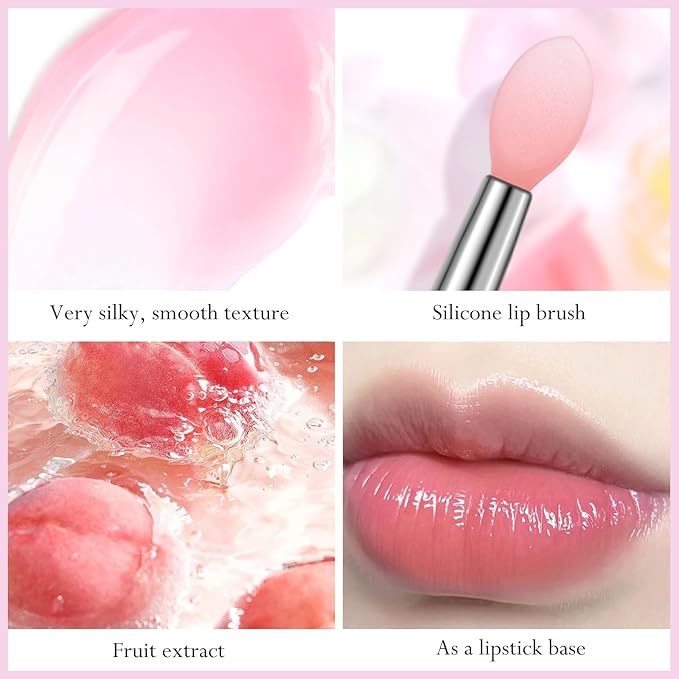 2Pc Jelly Lip Mask Overnight,Fruity Peach Lip Sleeping Mask Day Night Repair Kawaii Lip Balm Hydrate Plump Dry Lip Scrubs Exfoliator,Lip Care Lip Moisturizer with Collagen-Peach-Velvo Beauty
