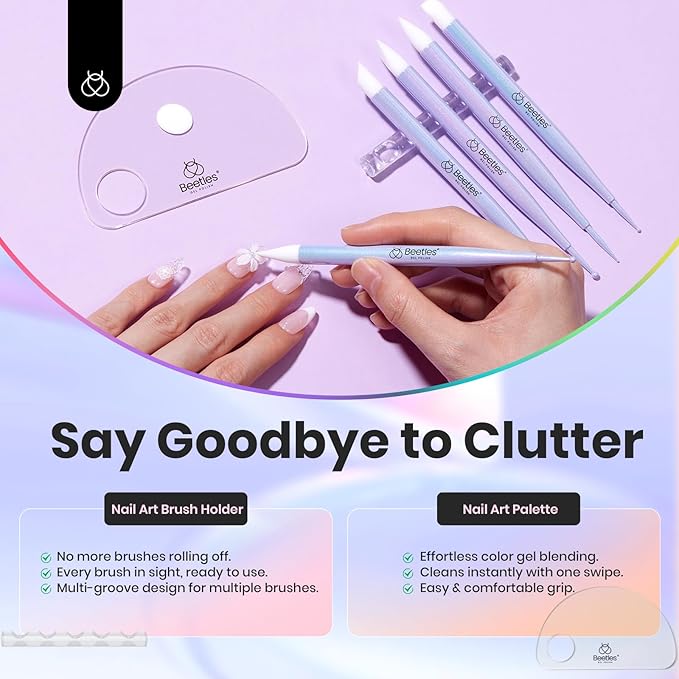 Beetles 5PCS Nail Art Dotting Tools Nail Art Sculpture Pen, Dual-Head Resin Nail Art Tools, Carving Drawing Tool, Silicone Brushes Set Pottery Clay Sculpting Tools Modeling Painting Tool DIY Art-Velvo Beauty