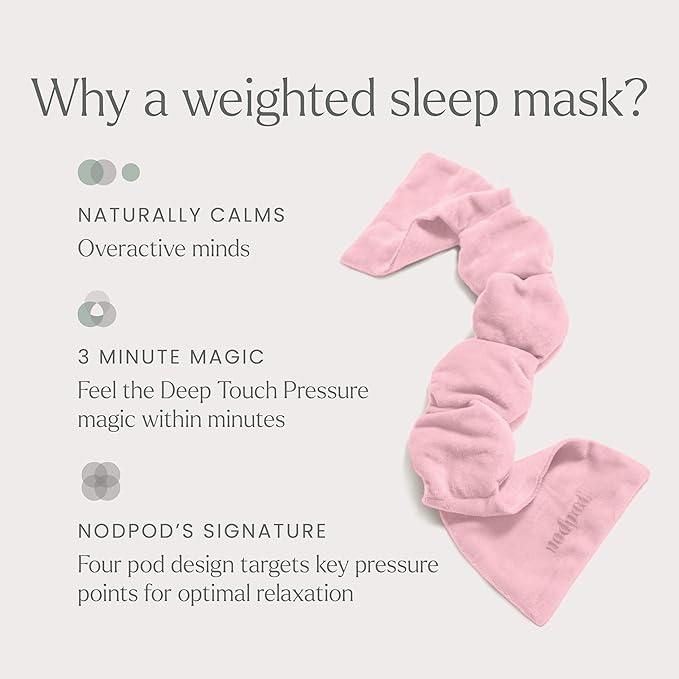 Nodpod Gentle Pressure Sleep Mask | Patented Light Blocking Design for Sleeping, Traveling & Relaxation - Blush Pink-Velvo Beauty