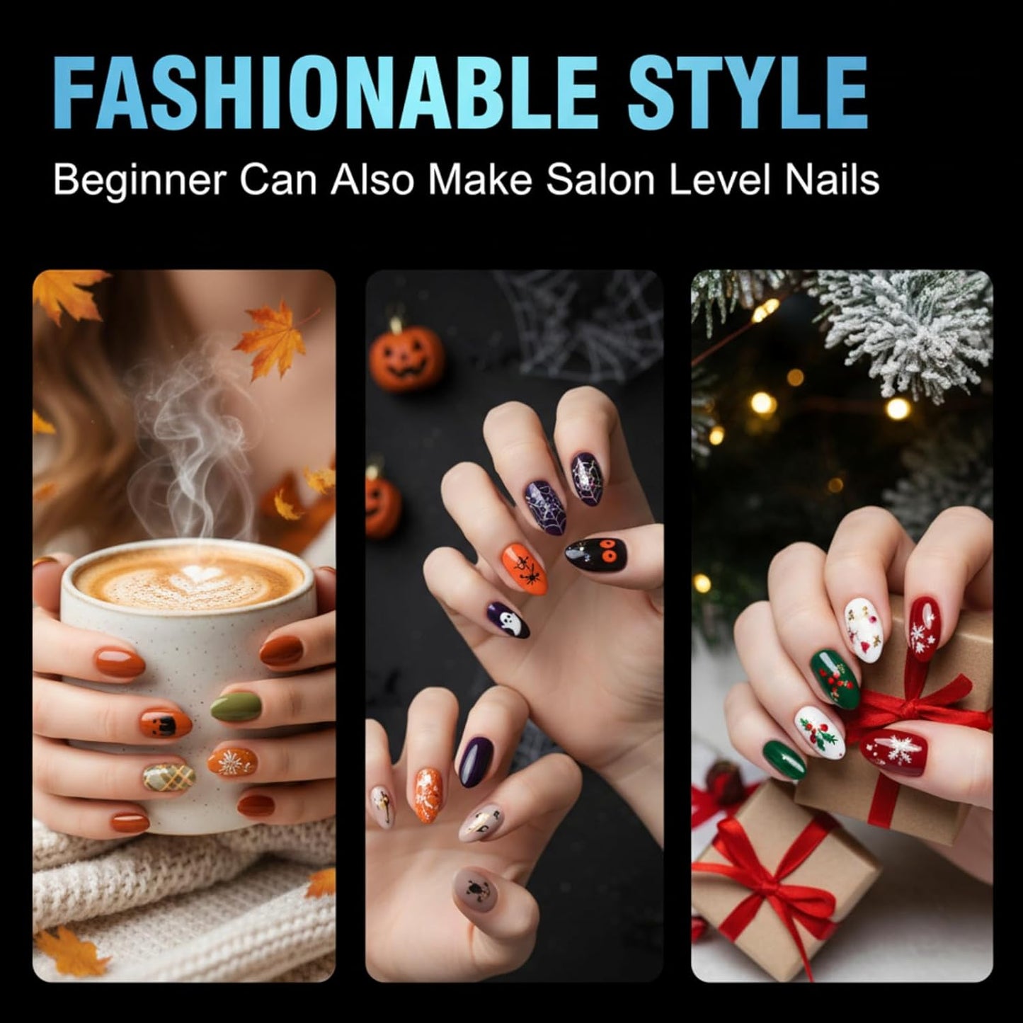 TOMICCA Short Almond Nail Tips,192Pcs Nail Tips Fake Nails Acrylic Nail Kit, 12Sizes Gel Clear Nails for Nail Extension Home DIY Nail Salon-Velvo Beauty