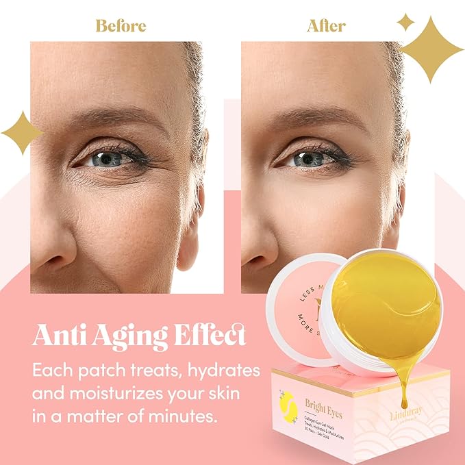 24K Gold Collagen Under Eye Mask - Bright Eyes Anti Aging Treatment-Velvo Beauty