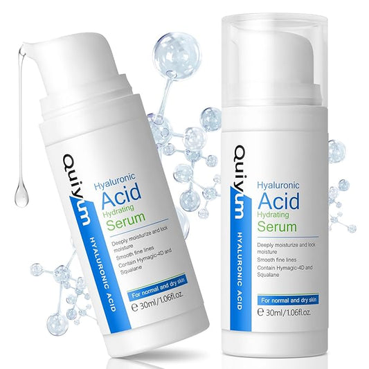 Hyaluronic Acid Serum for Face, Hydrating Face Serum for Dry Skin W/Hymagic-4D, Squalane, Vitamin C & E for Plumping, Hydrating & Anti-Aging Serum, Skin Care, 1.06fl.oz, Pack of 2-Velvo Beauty