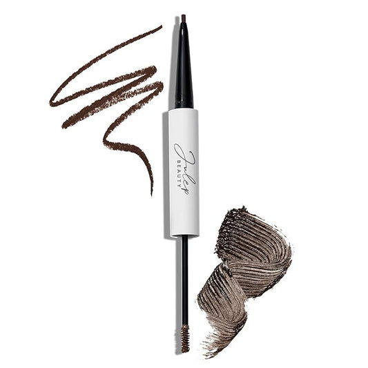 Julep Brow 101 Sculpting Pencil & Tinted Brow Gel Set - Dual-Ended Eyebrow Tool with Brush and Precision Tip - Long-Lasting, Waterproof Formula for Perfectly Defined and Tinted Brows -Dark Brown-Velvo Beauty