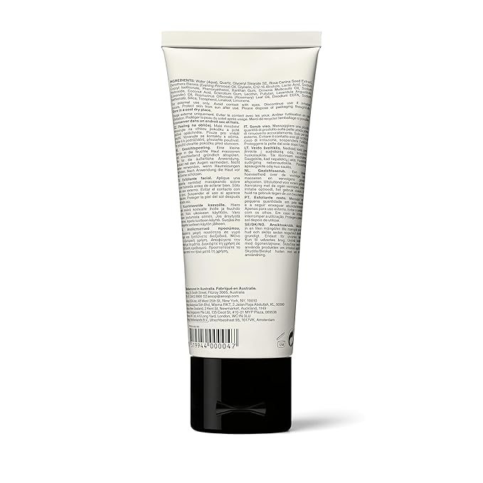 Aesop Purifying Facial Exfoliant Paste | Refresh, Cleanse, Soften Skin | Cream Based Cleanser Enhanced With Fine Quartz, Rosemary Leaf, Lactic Acid | 2.6oz / 75mL-Velvo Beauty