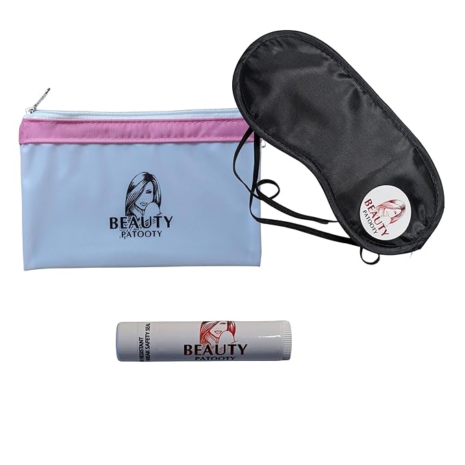 Ocean Glow Shea Sugar Scrub And Whipped Shea Body Butter Bundled With Beauty Patooty Self-Care Kit - Makeup Bag, Lip Balm, And Sleep Mask-Velvo Beauty