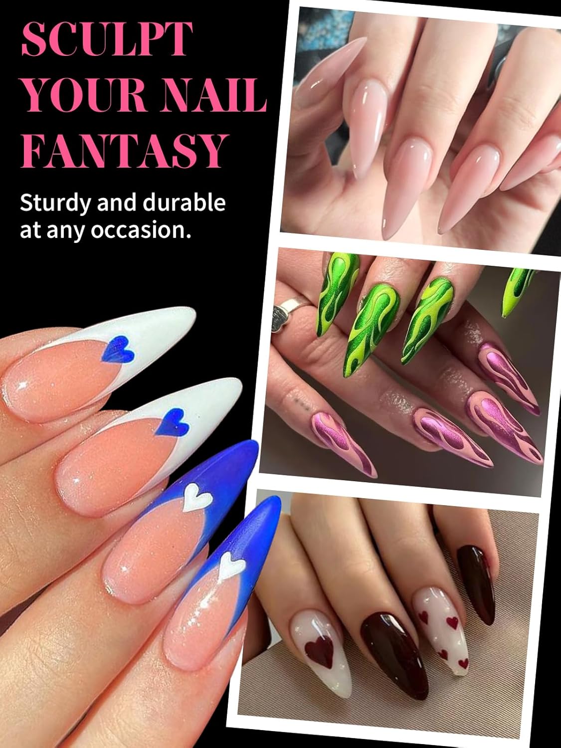 EBANKU Dual Nail Forms for Poly Extension Gel, 120 PCS Pink Nail Molds 12 Sizes Nail Extension Forms for Builder Gel Manicure Design Salon DIY-Velvo Beauty