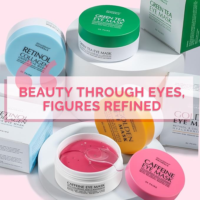 Under Eye Patches for Dark Circles: Caffeine Gel Masks for Puffiness Undereye Bags Wrinkles - Instant Brightening Moisturizing Skin Treatment Pads - Gift for Mom Traveler Night Worker, 30 Pairs (Pink)-Velvo Beauty