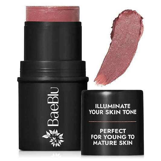 Organic Blush Tube, Cabernet - 100% Natural Vegan Cream Blush Sticks, Multi-Use Bronzer, & Highlighter for Lips, Cheeks & Eyes, Buildable Shimmer, Gluten-Free, Paraben-Free, Made in USA-Velvo Beauty