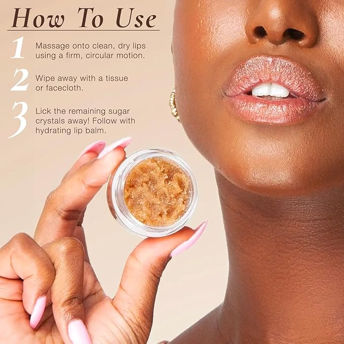 sara happ Sweet Clay Mask + Vanilla Bean Sugar Scrub Lip Duo, Exfoliating and Moisturizing Lip Treatments for Dry and Flaky Lips, Vegan (0.47 ounce and 0.5 ounce jars)-Velvo Beauty