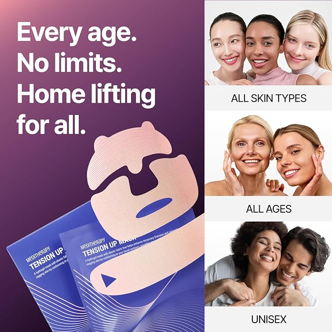 MEDITHERAPY Tension Up Mask 5EA - Korean Collagen Face V Line Lifting Mask - Hydrating Firming & Skin Tightening for Sharp & Sculpted Contour - Matrixyl & Peptide Gel Facial Mask for Youthful Radiance-Velvo Beauty