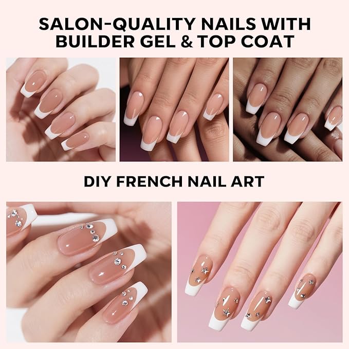 modelones French Tip Press on Nails, 150Pcs Long Square Fake Nails with Nail Box, Deep Nude Gel Nail Tips for Women, Soft Glue-On Nails for Natural Salon Look, DIY Nail Art Kit (15 Sizes)-Velvo Beauty