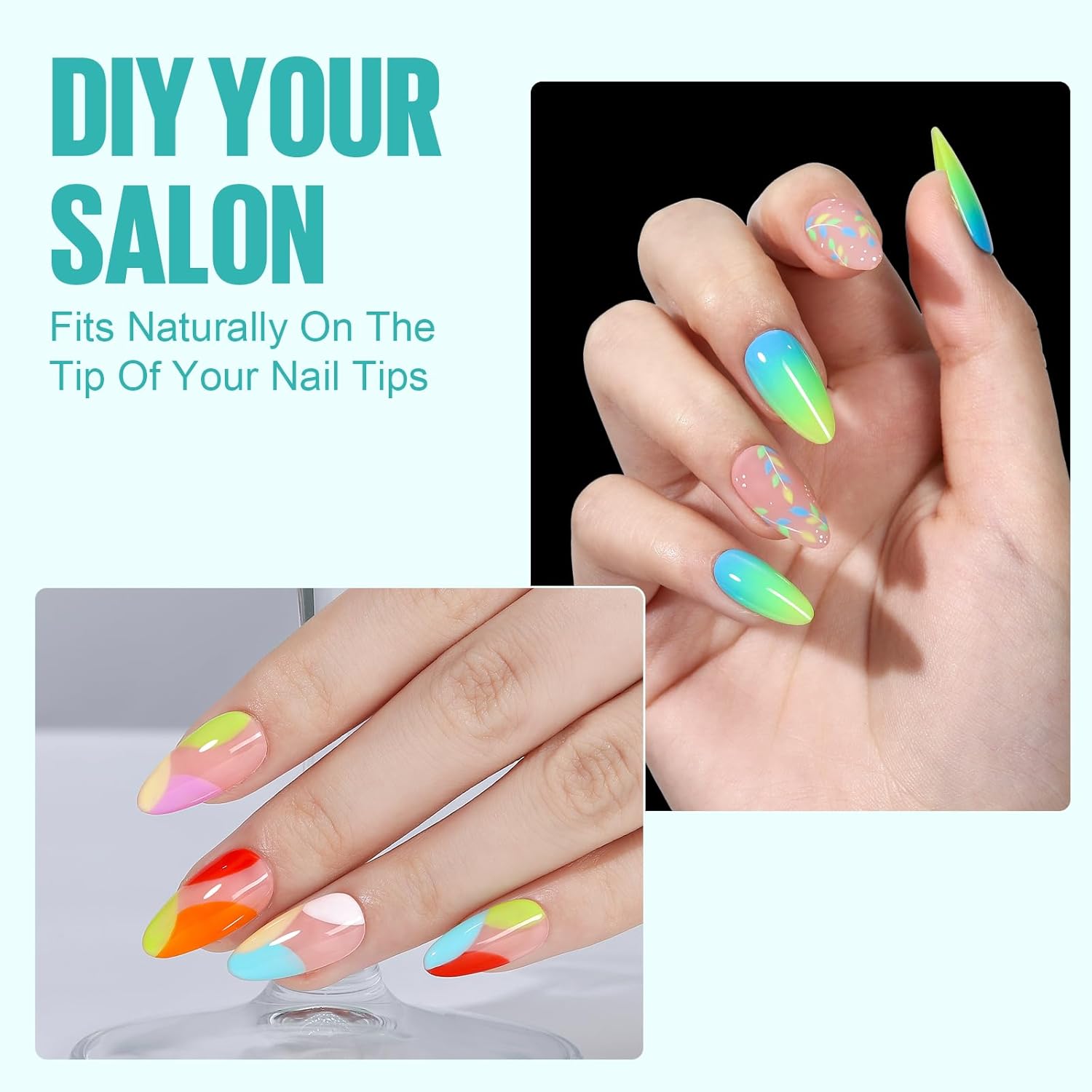 TOMICCA Almond Nail Tips, Medium Almond Acrylic Nail Tips, 216Pcs Full Cover Clear Nails, Nail Extension Tips for Nail salon and DIY at Home-Velvo Beauty