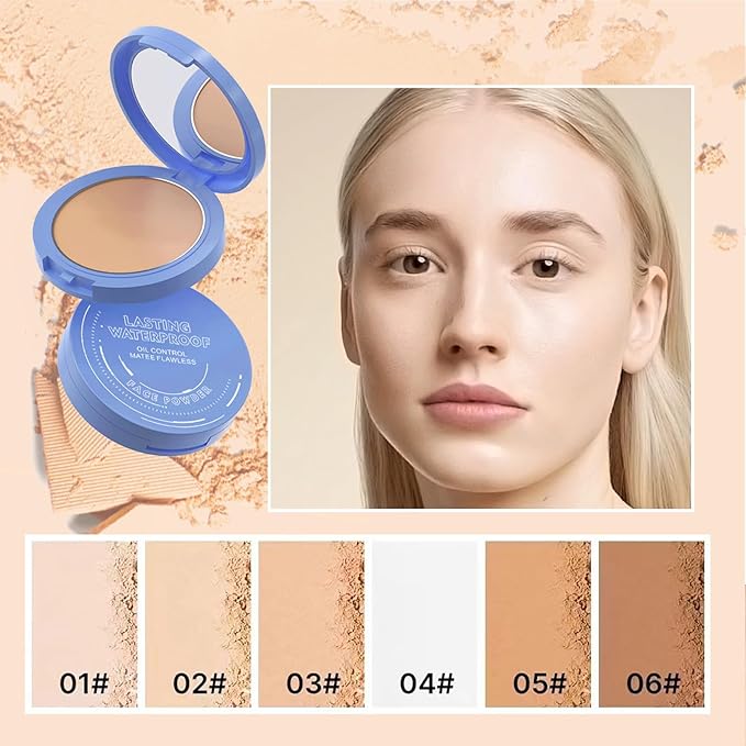 Oil Control Face Pressed Powder,Matte Smooth Flawless Setting Powder Makeup,Waterproof Long Lasting Finishing Powder,Cruelty Free Lightweight Face Cosmetics,0.35Oz(WHITE)-Velvo Beauty