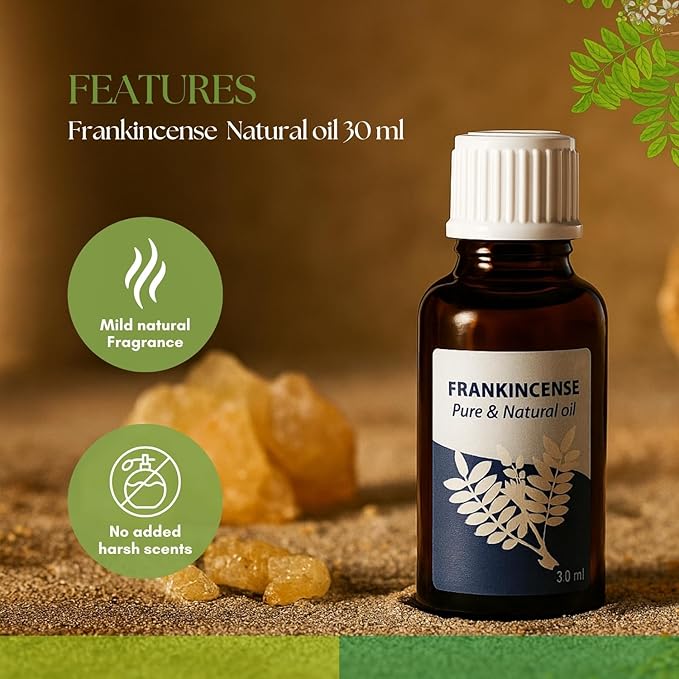 Roots & Above Pure Natural Frankincense Oil 1.01 oz/30ml for Diffusers, Hair, Skin Care, Face, Body, Massages & Soap and Candle Making-Velvo Beauty