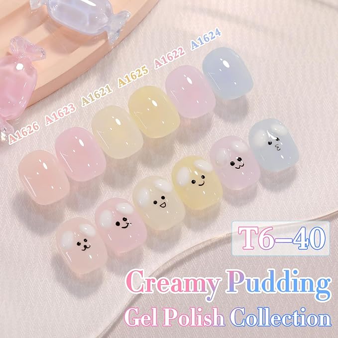 Double Rhythm 0.50 OZ Translucent Gel Polish Same Color Same Bottle Sheer Pastel Neutral Natural Milky 15 ML Jelly UV Nail Art DIY at Home (Pink-A1623)-Velvo Beauty