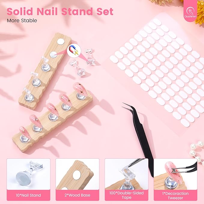 Quaferen Nail Brushes for Nail Art 39PCS Nail Brush Tools Set with Nail Stand Holder 2-in-1 Nail Art Palette Professional Acrylic Nail Brushes Kit for Beginners Home Salon-Velvo Beauty
