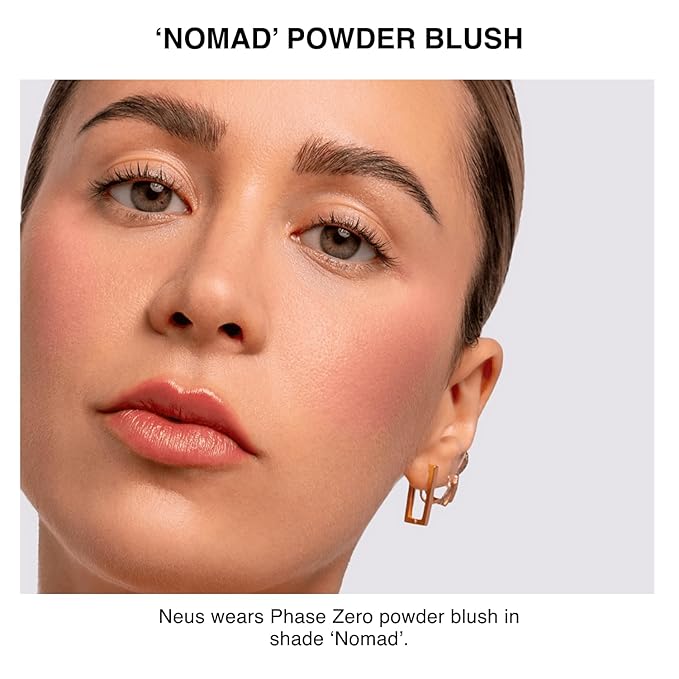 Makeup Powder Blusher - "Nomad" - 4g / 0.141 oz - Full Coverage, Natural Blush - Soft, Buildable Pink, Coral, Peach & Golden Hues - Matte & Shimmering Shades Gives Cheeks a Radiant Glow-Velvo Beauty