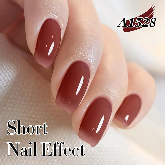 Double Rhythm 0.50 OZ Translucent Gel Polish Same Color Same Bottle Sheer Pastel Neutral Natural Milky 15 ML Jelly UV Nail Art DIY at Home (Deep Purple-A1528)-Velvo Beauty