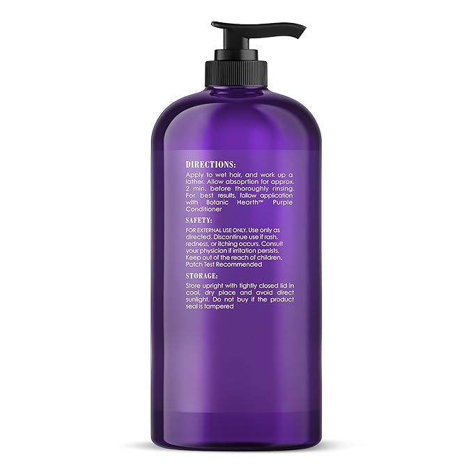 Botanic Hearth Purple Shampoo 16 Fl Oz | For All Shades Of Blonde, Silver & Gray Hair | With Lavender Oil, Vitamin E & Rosemary Oil | Sulfate & Paraben Free-Velvo Beauty