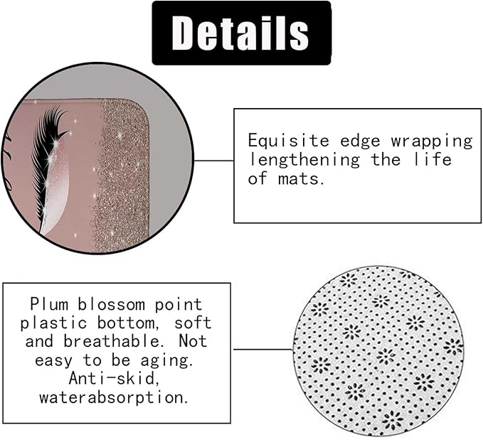 4PCS Hello Gorgeous Shower Curtain Sets with Rugs, Rose Gold Glitter Bling Glam Makeup Diamond Unicorn Eyelash Bathroom Decor, Waterproof Fabric Pink Shower Curtain Girly Gifts for Girls Women-Velvo Beauty