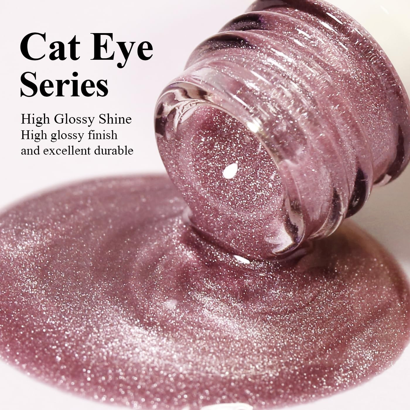 Imtiti Cat Eye Gel Nail Polish, Light Nude Pink Holographic Magnetic Crystal Nail Gel Polish With Magnet Glittery Galaxy Spring Summer Kit Soak Off UV Led 10ML-Velvo Beauty