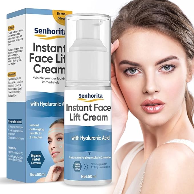 Instant Face Lift Cream, Temporary Skin Tightening Cream with Hyaluronic Acid, Visibly Firming Loose Sagging Skin for Face and Neck in 2 Minutes, Smooth Fine Lines and Wrinkle-Velvo Beauty