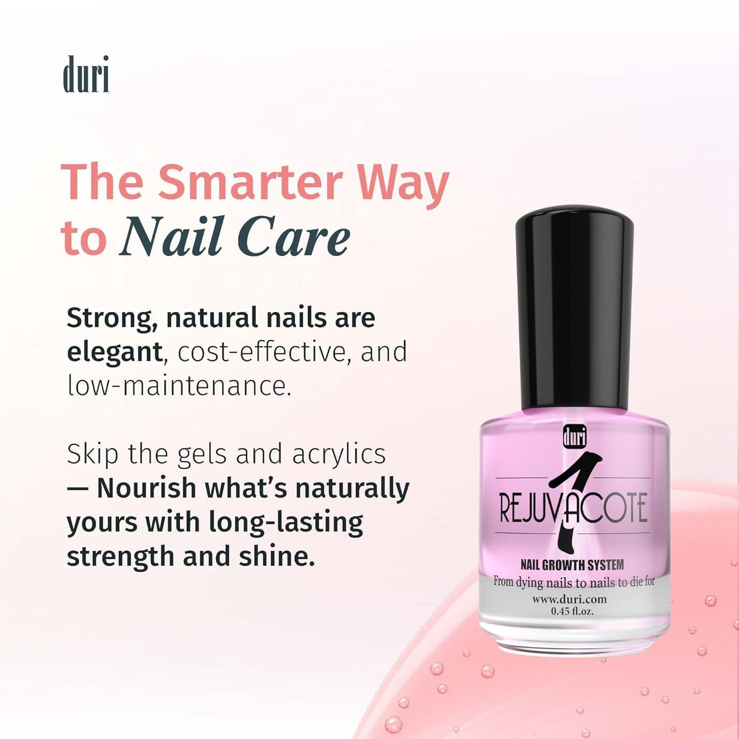 duri Rejuvacote 1 Original Maximum Strength Nail Growth System Base, Top Coat - Nails Hardening, Repair, Chipping, Strengthen, Breaking and Brittle Treatment, by Duri cosmetics (Pack of 1)-Velvo Beauty