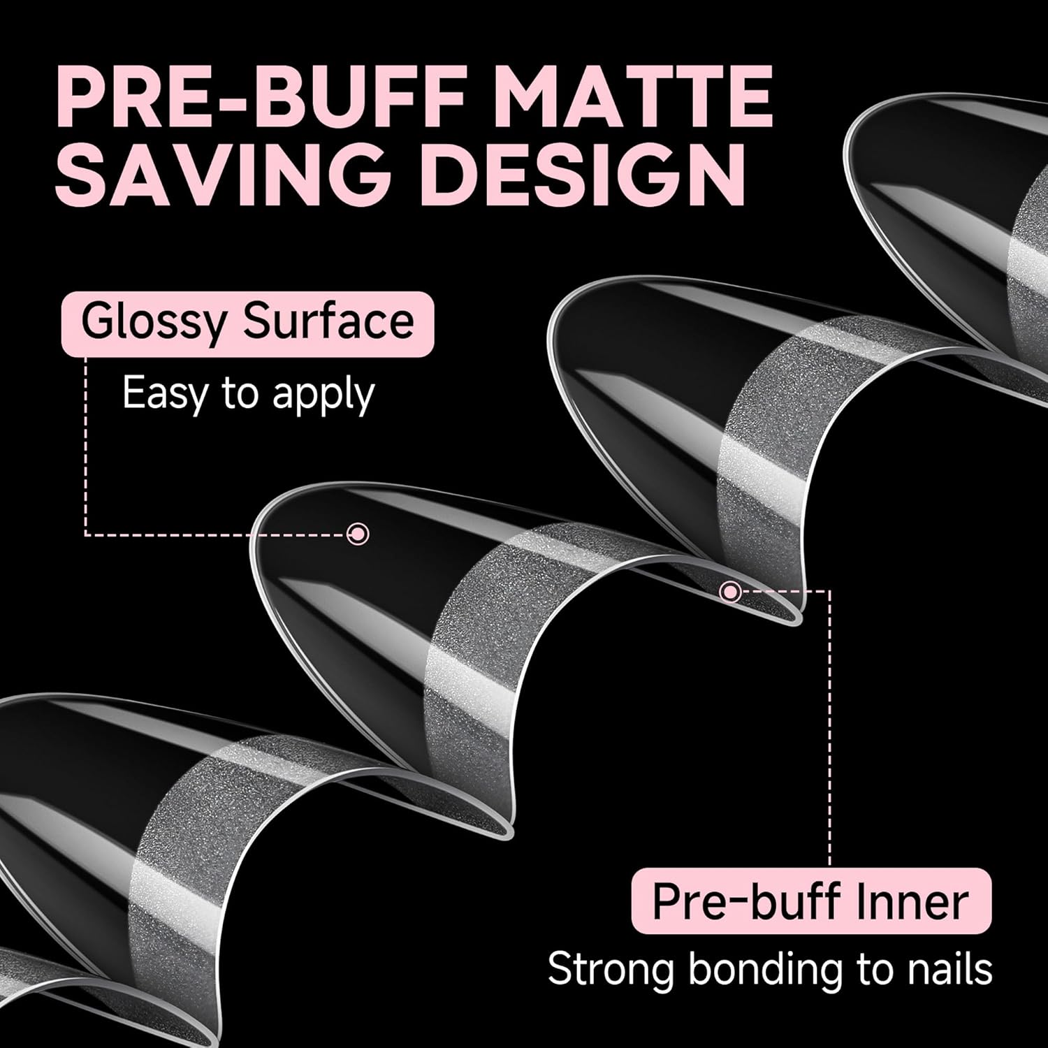 UNA GELLA Almond Nail Tips, 312PCS Half Cover Almond Shape Nail Tips Soft Gel Tips 12 Sizes Pre-shape Acrylic Clear False Nails with Handles for Press on Nails Extension DIY Home Salon-Velvo Beauty