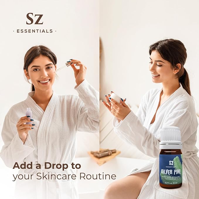 Silver Pine Essential Oil - 100% Pure & Undiluted- Extracted from Pinus Sylvestris - Clean & Fresh Scent with Woody Overtones - Therapeutic Grade & Vegan - 0.17oz (5ml)-Velvo Beauty