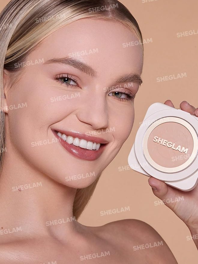SHEGLAM SKin-Focus Full Coverage Powder Foundation Oil-Control Lightweight Face Pressed Powder Makeup-Mocha-Velvo Beauty